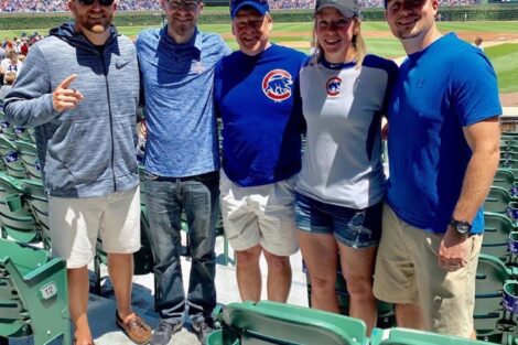 Brian Ludrof and four friends at a Cubs game