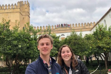 Ethan Ames and girlfriend Kelsey Hiney '22 in Cordova, Spain