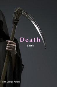 The arm of Death, a figure in black, holding a scythe