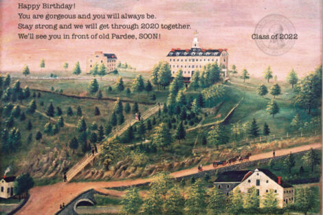 A drawing of Lafayette College and its grounds at the time of its founding