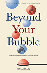 Cover of Beyond Your Bubble, with colored bubbles including one with a donkey inside and another with an elephant