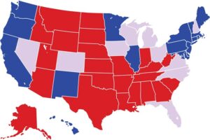 Electoral College map of the United States