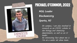 Student Michael O'Connor, a peer mentor