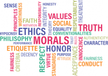 A collection of words that have to do with values