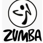 Illustration of a stick figure dancing and the word Zumba