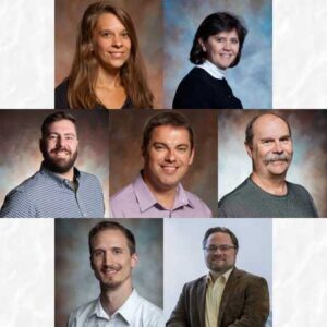 Headshots of seven members of the Learning and Research Technologies team
