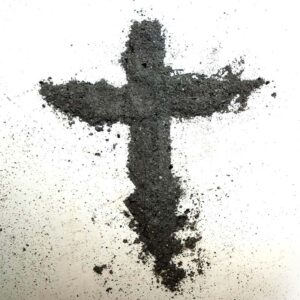 A cross made of ashes