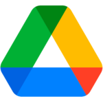 The icon for Google Drive, a triangle with green, blue, and yellow sides, plus a small section of red on the bottom right corner