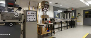 Interior view of Lafayette College's mechanical engineering manufacturing lab