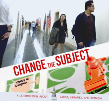 A poster for the film Change the Subject, with a few people walking