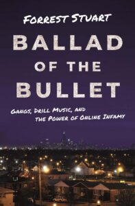 The book cover of Ballad of the Bullet, with the title and a city at night below
