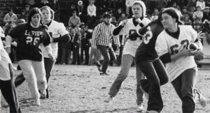 Women compete in flag football