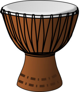 Illustration of brown djembe drum