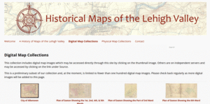A screenshot from the Historical Maps of the Lehigh Valley website