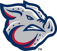The Iron Pigs logo, an illustration of a pig's face