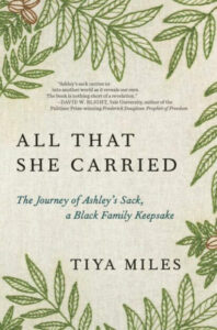 Cover of All That She Carried, with illustrations of green plant leaves