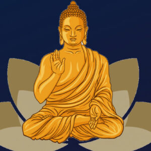 Illustration of a Buddha statue