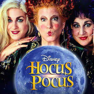 Three actresses portray witches in the movie poster for Disney's Hocus Pocus.