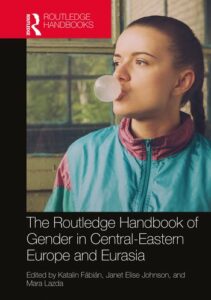 Book cover: A woman blowing a bubble from gum