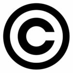 The copyright logo, a black letter C with a black circle around it on a white background
