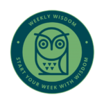The Weekly Wisdom logo, featuring a green owl in a circle