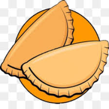 Illustration of two empanadas on a plate