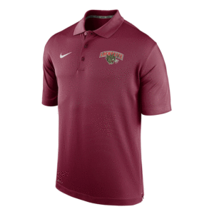 A maroon Lafayette College short-sleeve shirt with the Leopard logo