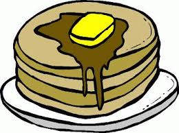 Illustration of a stack of pancakes with butter and syrup
