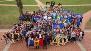 Members of Greek life gather on Lafayette's campus.