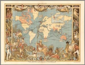 map of British Empire in 1886