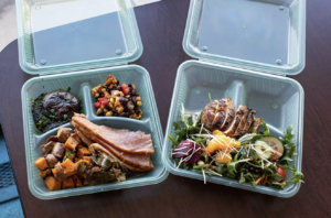Reusable clam-shell containers will be offered to all students this year.