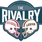 Rivalry logo features Lafayette and lehigh football helmets