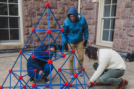 Math Department builds Fort Sierpinski tetrahedron