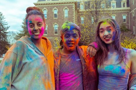 Students celebrated Holi Fest March 8 by throwing colored powder.