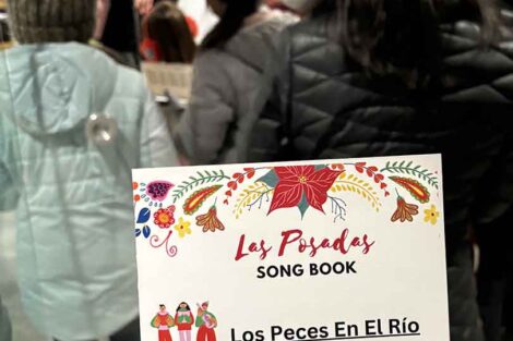 A Las Posadas songbook guided the carolers through the songs.