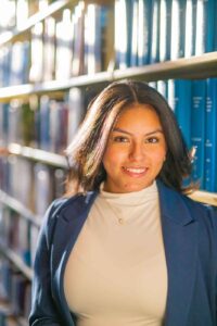 Thania Hernandez is pictured in the library