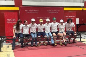Members of the 2025 steel bridge team posing at the national
Student Steel Bridge Competition