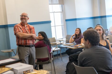 Brett Hendrickson, professor and department head of religious studies, teaches 