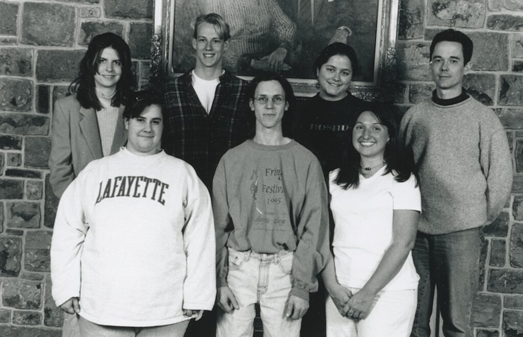 Seven members of the FLAGB (Friends of Lesbian, Gay, and Bisexuals) student club are pictured.